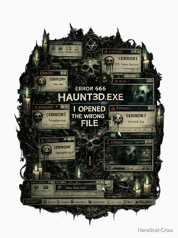 Haunted Executable Cyber Horror Design - HAUNT3D.EXE by Heretical-Crow