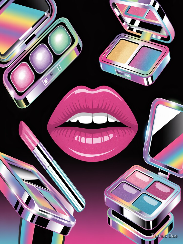 Futuristic Beauty Tech Cyber Glam Y2K – Holographic Makeup & Glossy Lips Aesthetic by Tamas Das