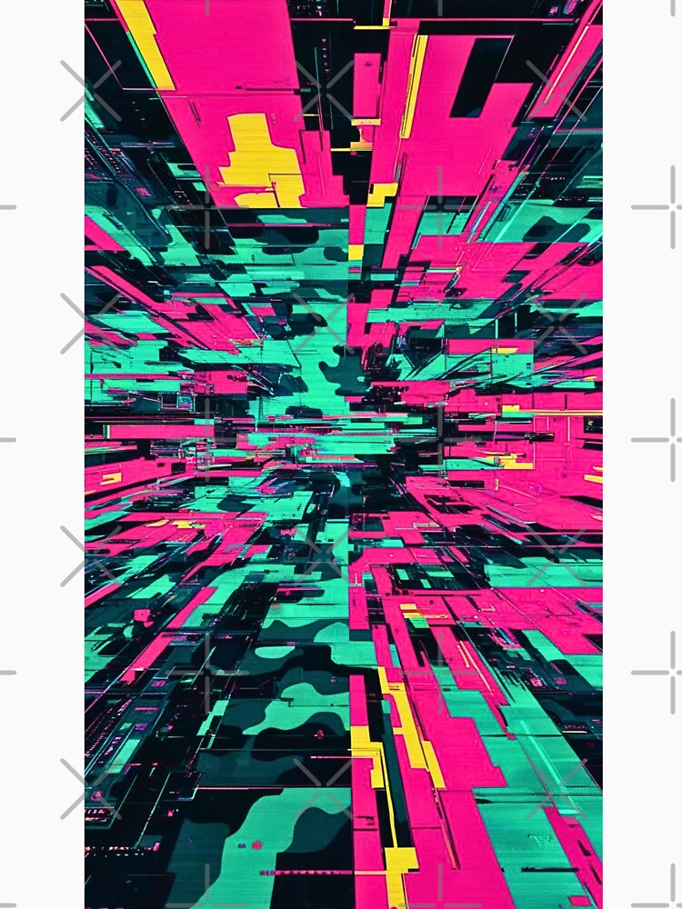Cyberpunk Abstract Digital Geometric Pattern Art by CamouflageLab