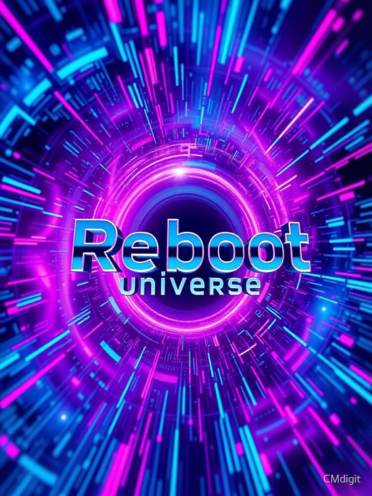Reboot Universe – Y2K Digital Sci-Fi Chrome Art by CMdigit
