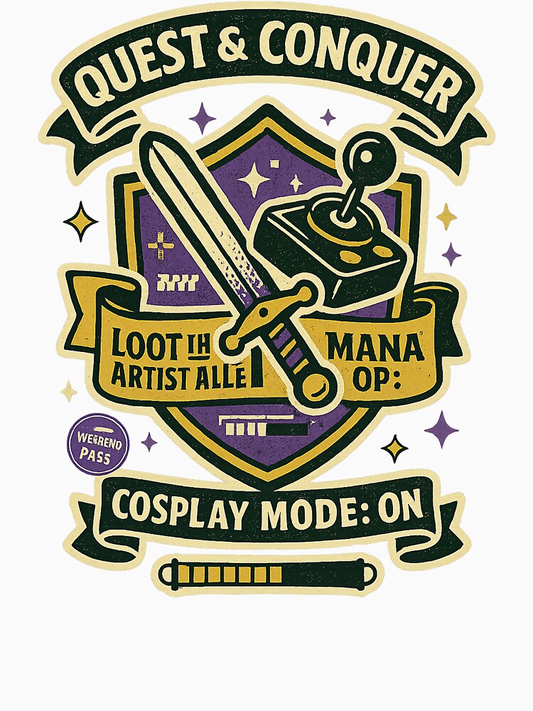 Quest & Conquer — Cosplay Mode ON • Loot the Artist Alley (Dragon Con Retro Emblem Tee) by BeetleDots