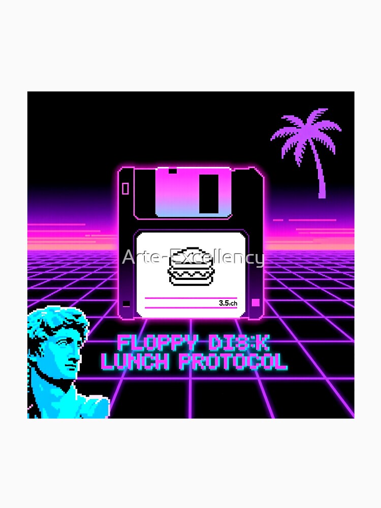 Retro Floppy Disk Lunch Protocol Vaporwave Design by Arte-Excellency