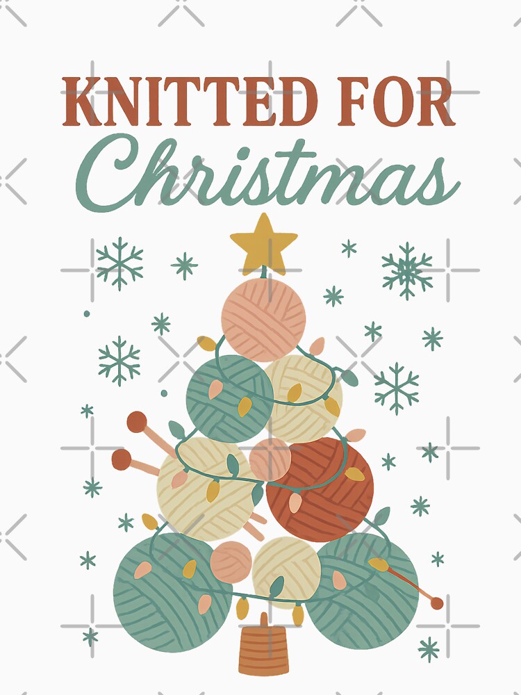 Knitted For Christmas | Cozy Holiday Knitting & Crochet Typography Design | Festive Gift by PaintedPixels01