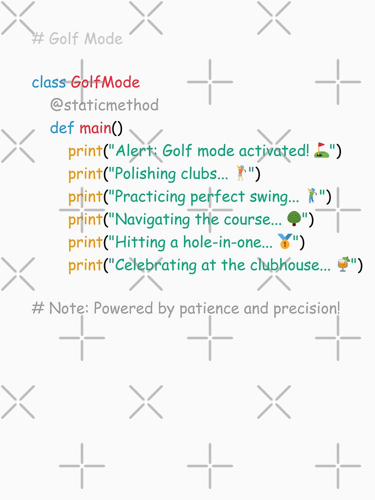 Perfect Humorous Gift for Programmers Who Love Golf by SkyTastic