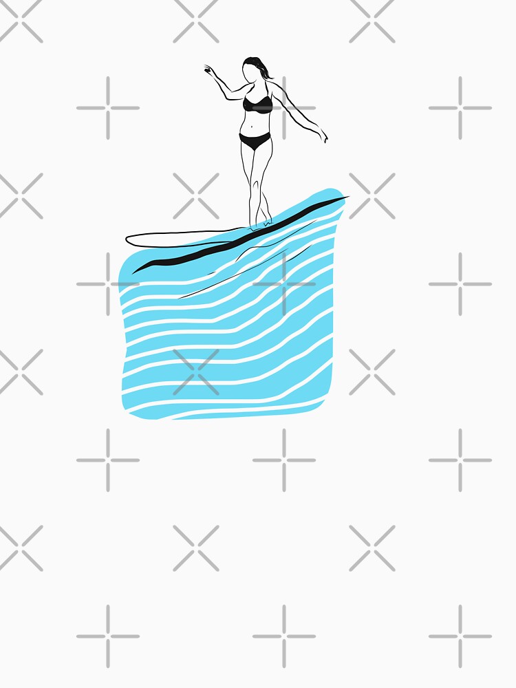 Surfing longboarding minimalist design waves by Tropical Blood