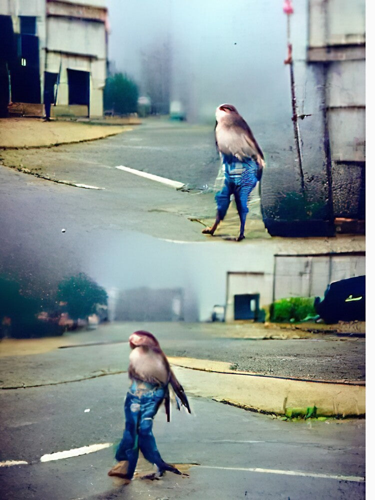 a sparrow with jeans by kiertwice