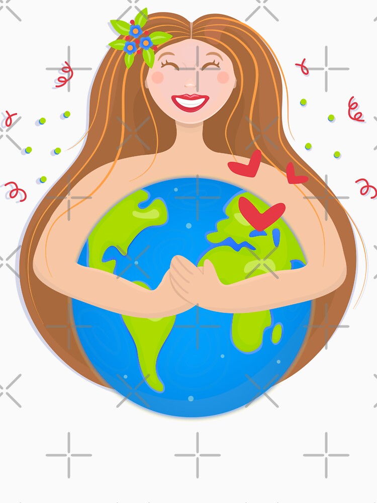 Woman hugging planet Earth by OM-lova