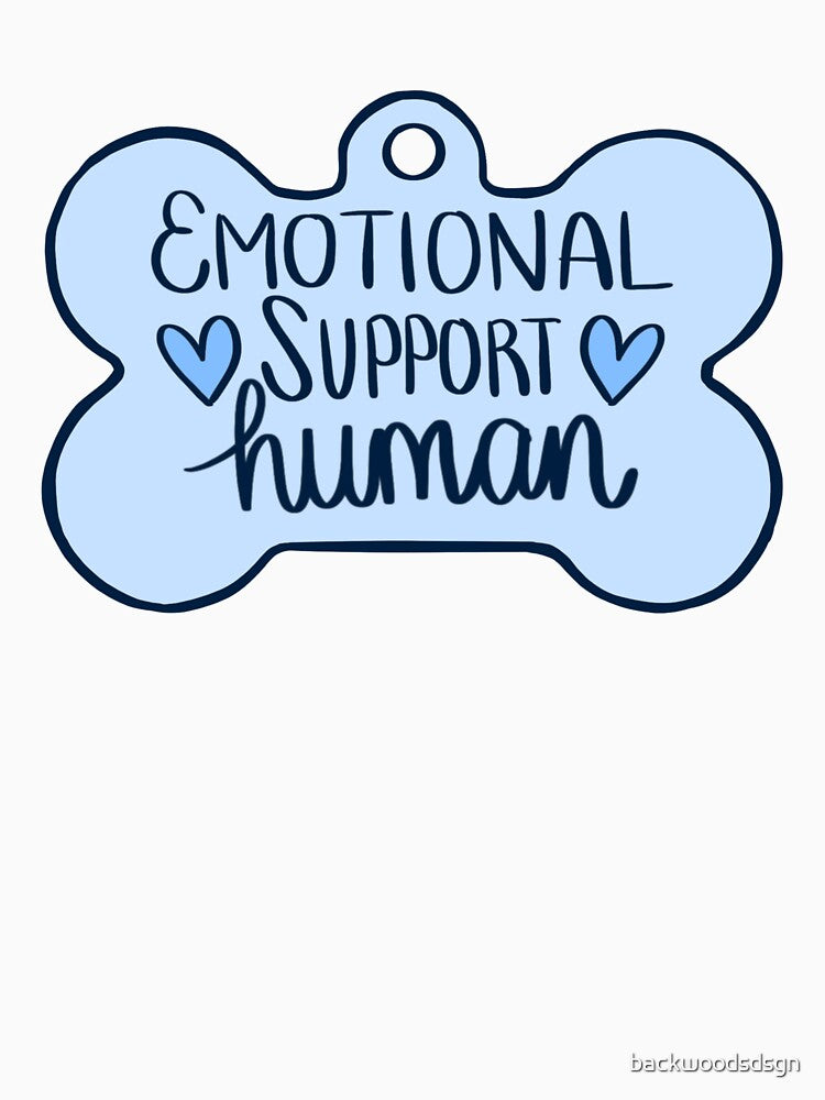 Emotional Support Human – Funny Vet Med Dog Tag Design for Veterinary Staff & Techs by backwoodsdsgn