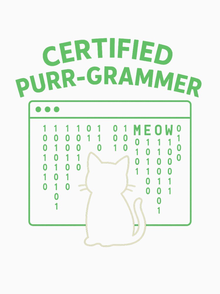 Certified Purr-grammer – funny coding cat shirt for tech geeks by PurfectAttitude