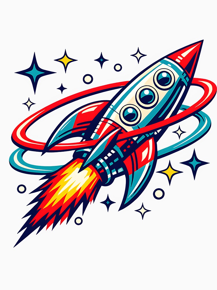 Retro Space Rocket by rebelpop