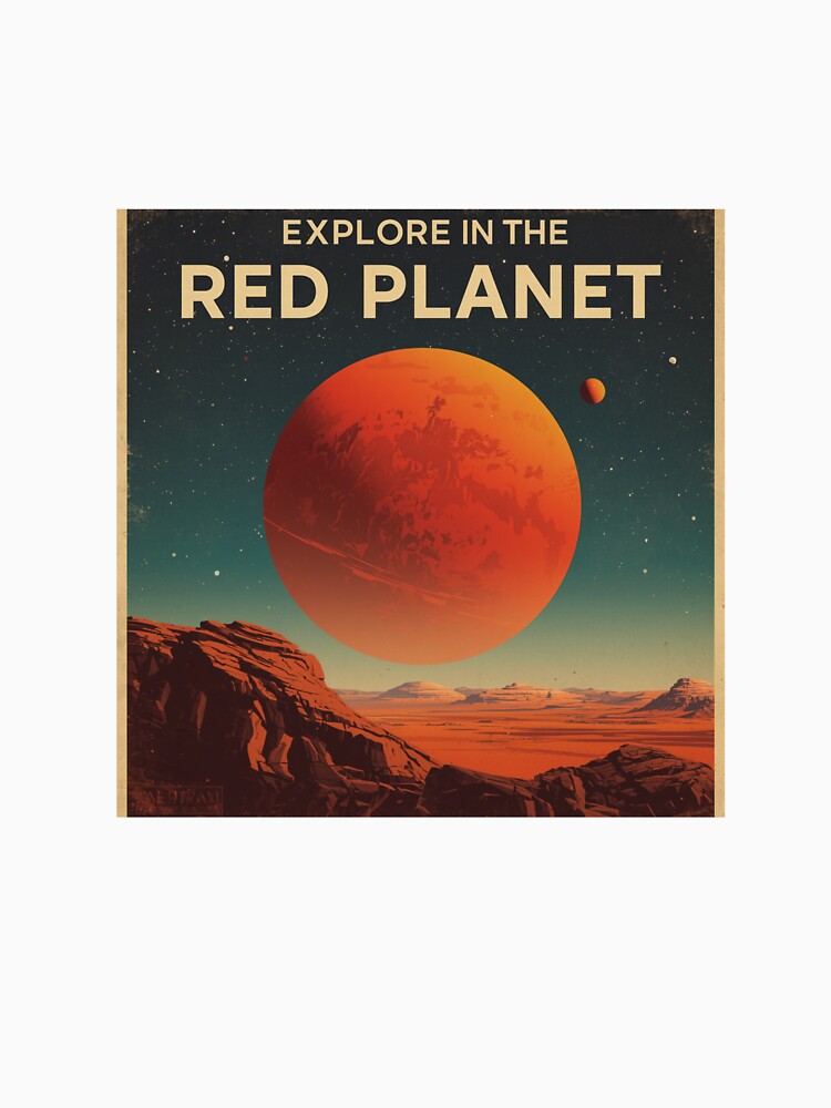 Visit Mars - Vintage Future Space Travel Poster by Concrete Calm