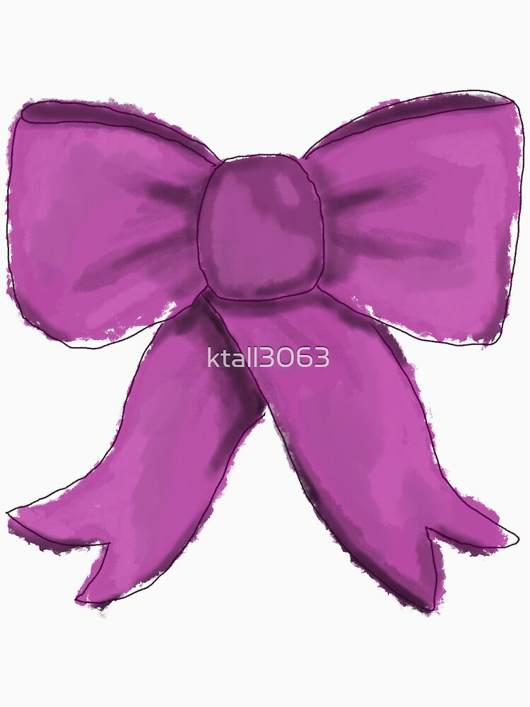 Pink Watercolor Ribbon Bow by Green Crayon Art
