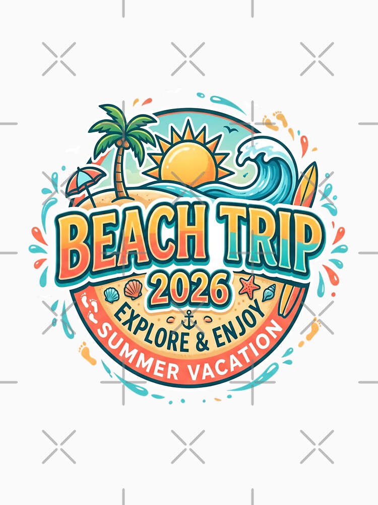 Summer - Beach Trip 2026 Retro Sunset Wave Summer Adventure Group Design by StickerHavenn