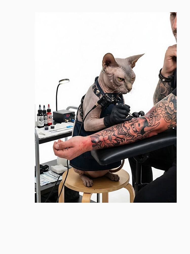 Sphynx Cat Tattoo Artist by PictoVibe