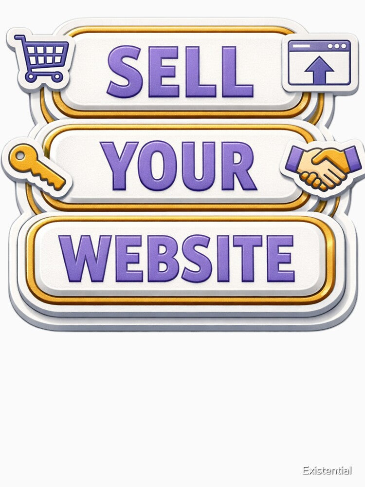 Sell Your Website - Retro Tech Sticker by  Existential