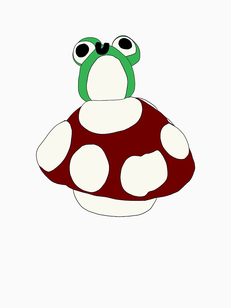 frog on mushroom by rex Eades