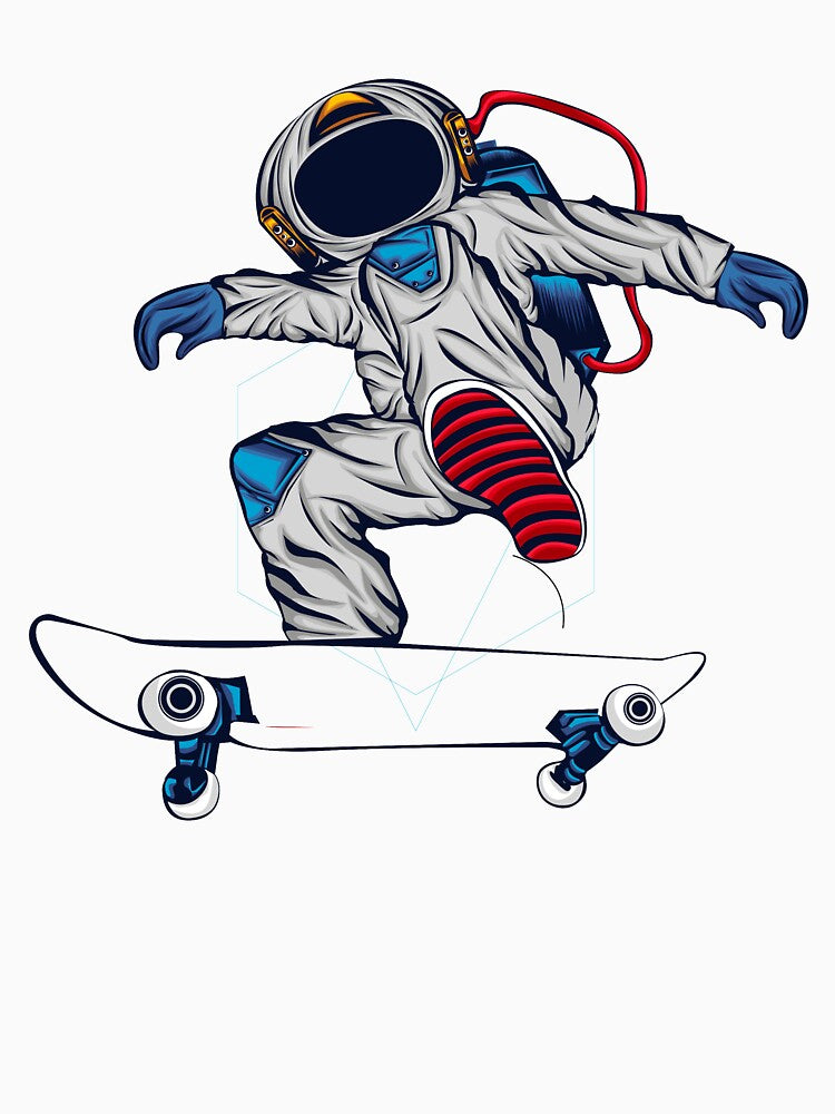 skateboarding astronaut in space by buzwin