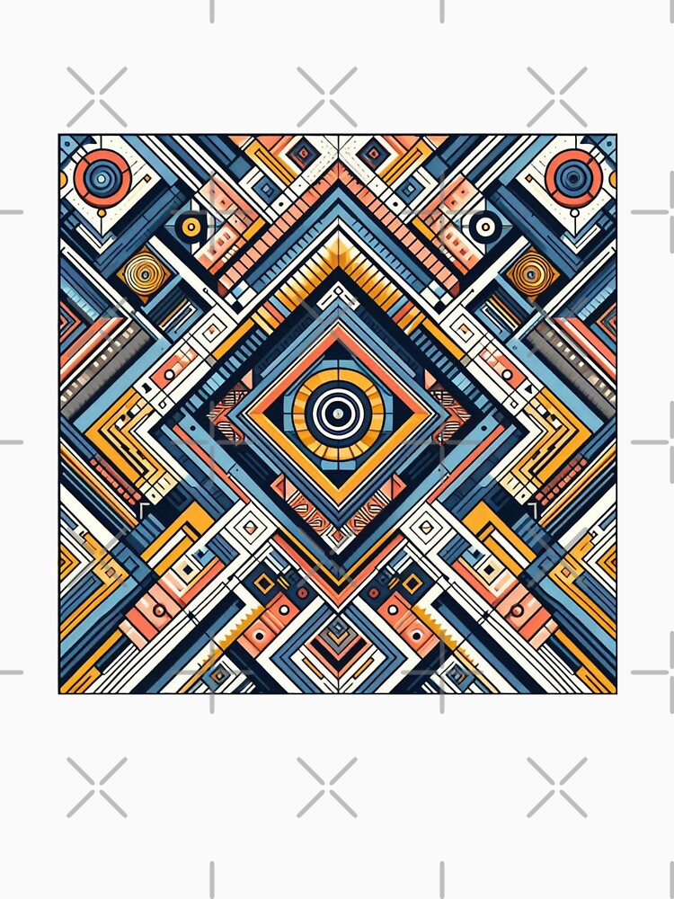 Rectangular Futuristic Pattern by AIrtisticPrints