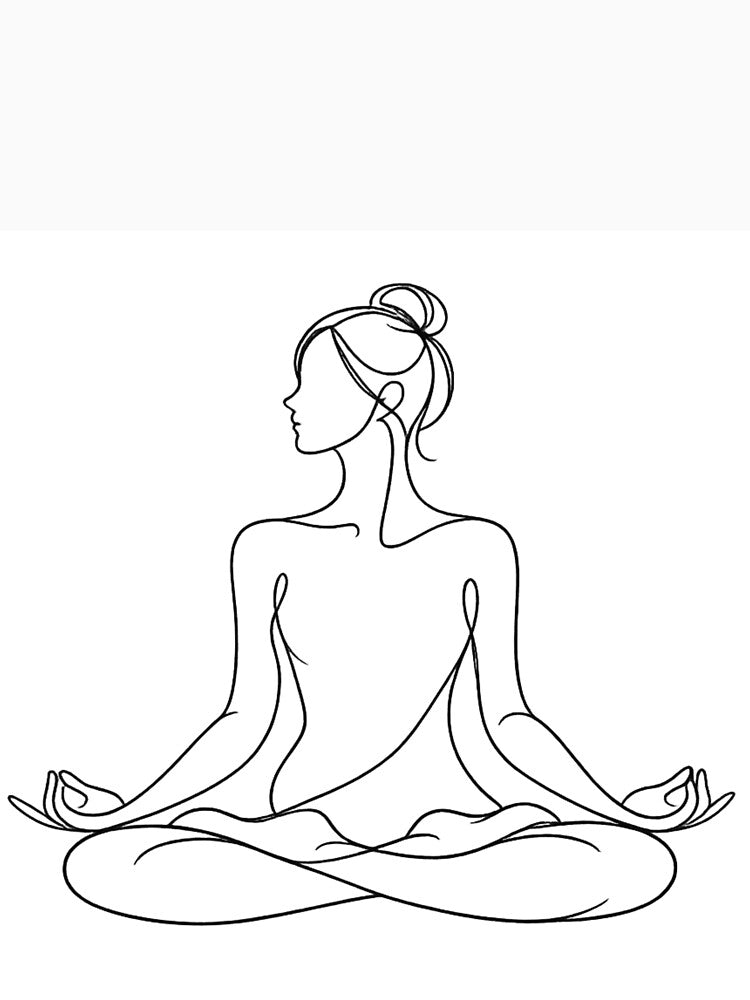 Lotus Pose Yoga Minimal Line Art by BlairWynne