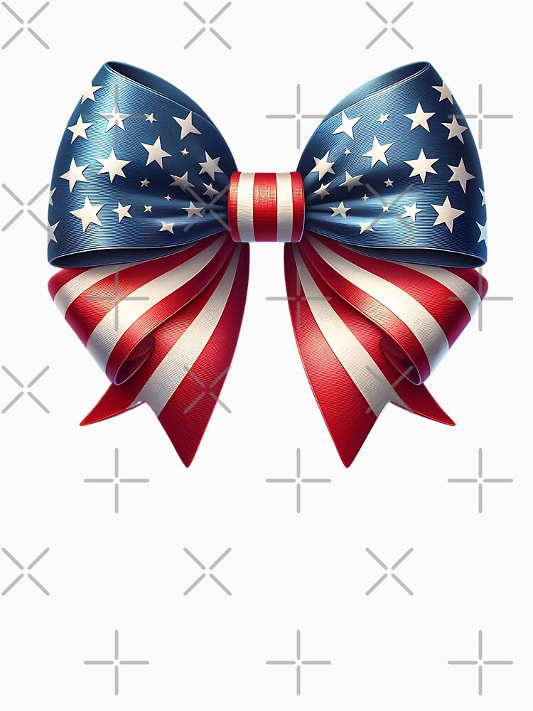 Coquette American Bow, 4th of July, Aesthetic Bow,America Flag by stylishdzign
