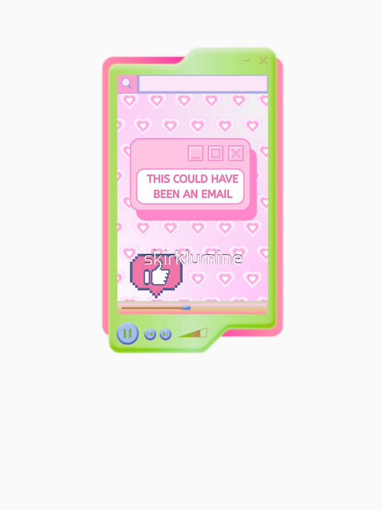 Y2K Aesthetic cutesy pink green device by skirklumine