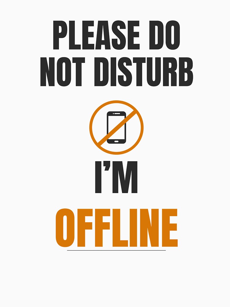 Please Do Not Disturb I’m Offline Aesthetic Minimal Beige Digital Detox Design by Uvclick