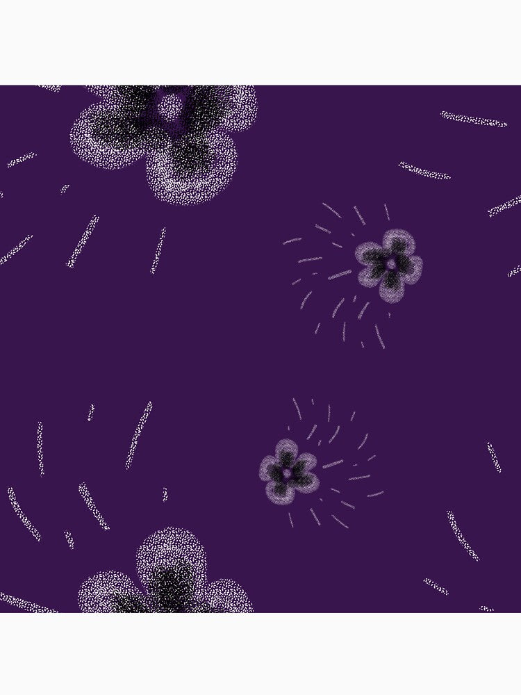 Flower flora stroke simple sketch violet pattern by Yana Mustafina | Boho Soulful Designs