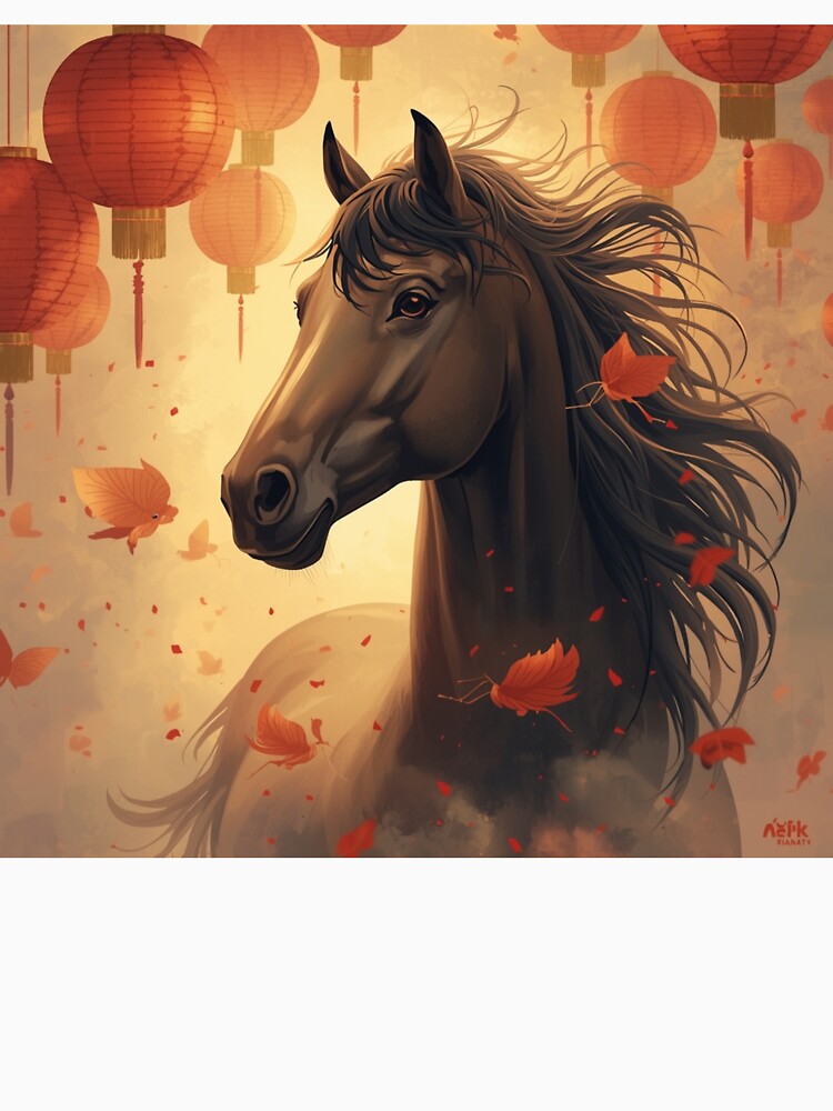Majestic Horse with Floating Red Lanterns by Asiantrendzz