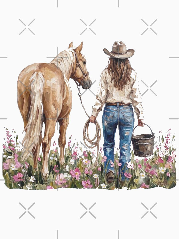 Horse and Western Cowgirl by Gbriel3