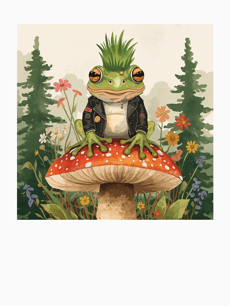 Punk Frog on Rebellious Mushroom by jrdesigns8112