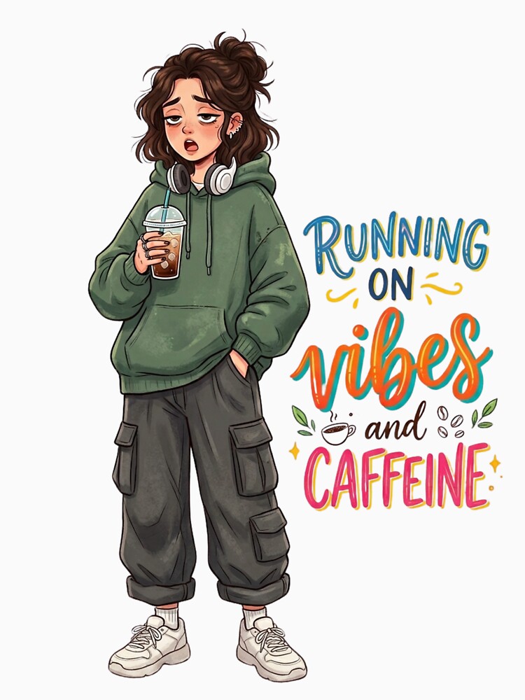 Running on Vibes and Caffeine by StickVerse by Owais