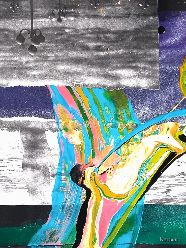 Surreal Rainbow Wave Collage Art by Kacixart