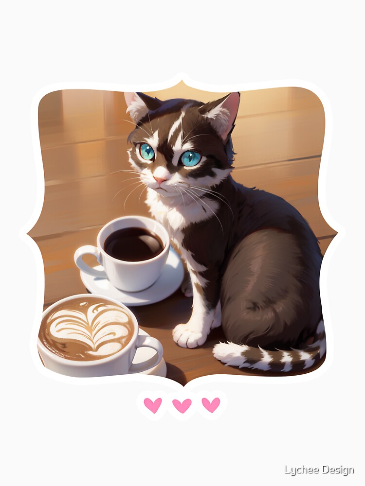 Cat Coffee Lover by Lychee Design