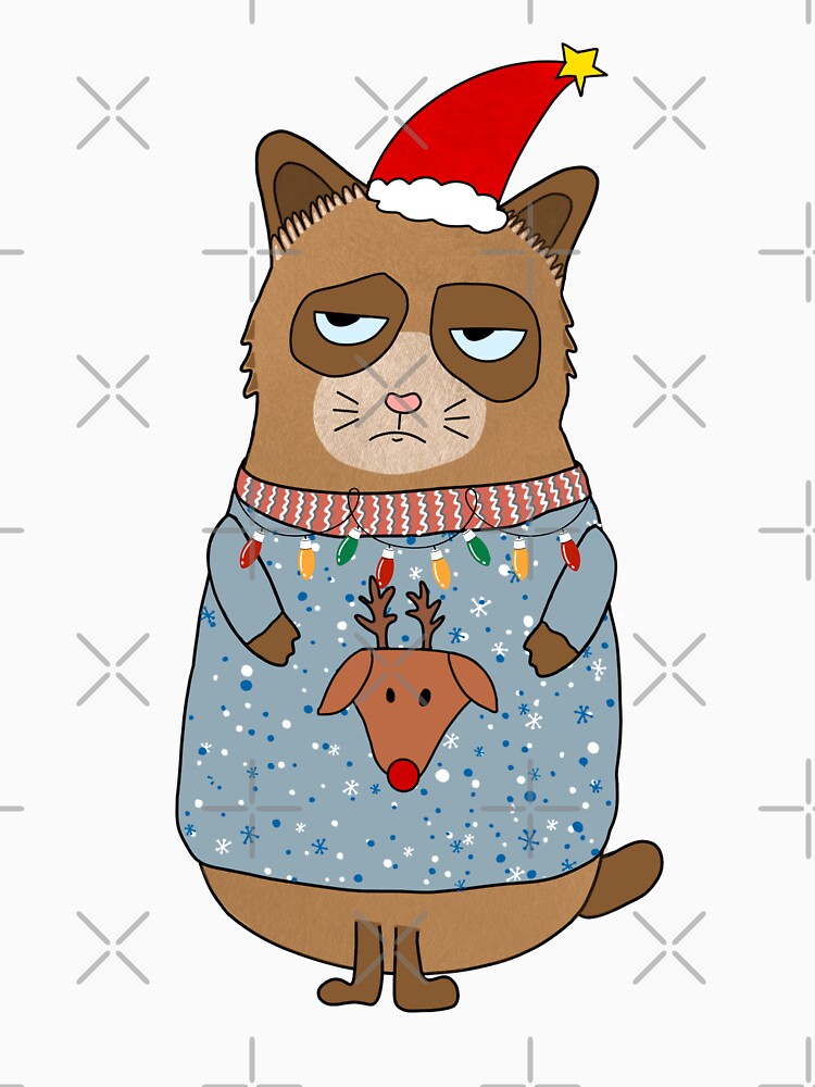 Angry cat, Bitter cat, Cat with Christmas sweater, Cat at Christmas by mysummerland