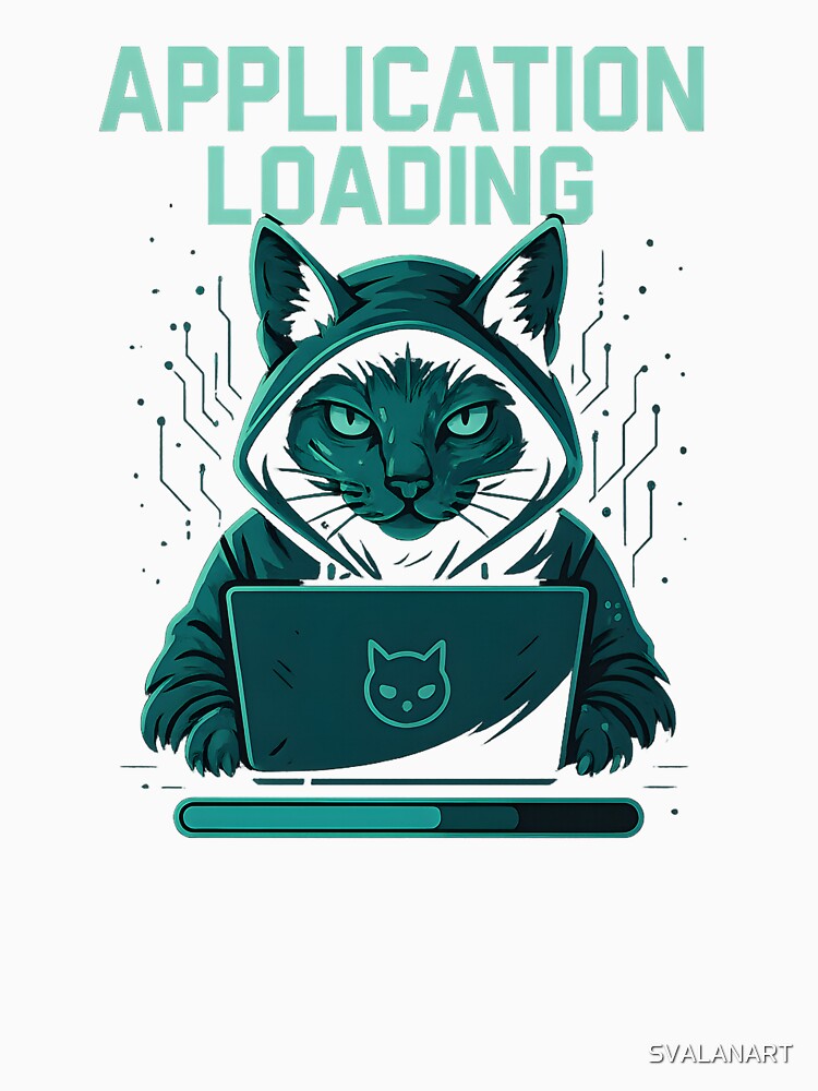 appliCATion – Funny Coding Cat T-Shirt | Programmer Humor for Cat Lovers by SVALANART