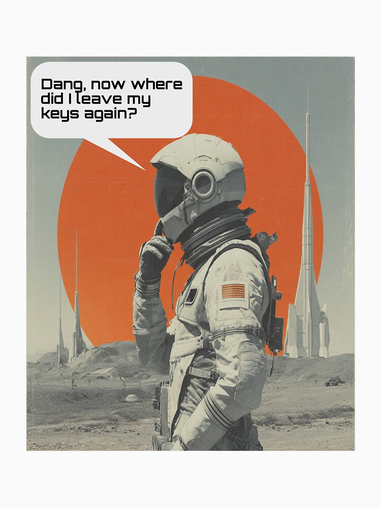 Retro Space Oops: Astronaut Locked Out on Mars by Ignorant-Artist