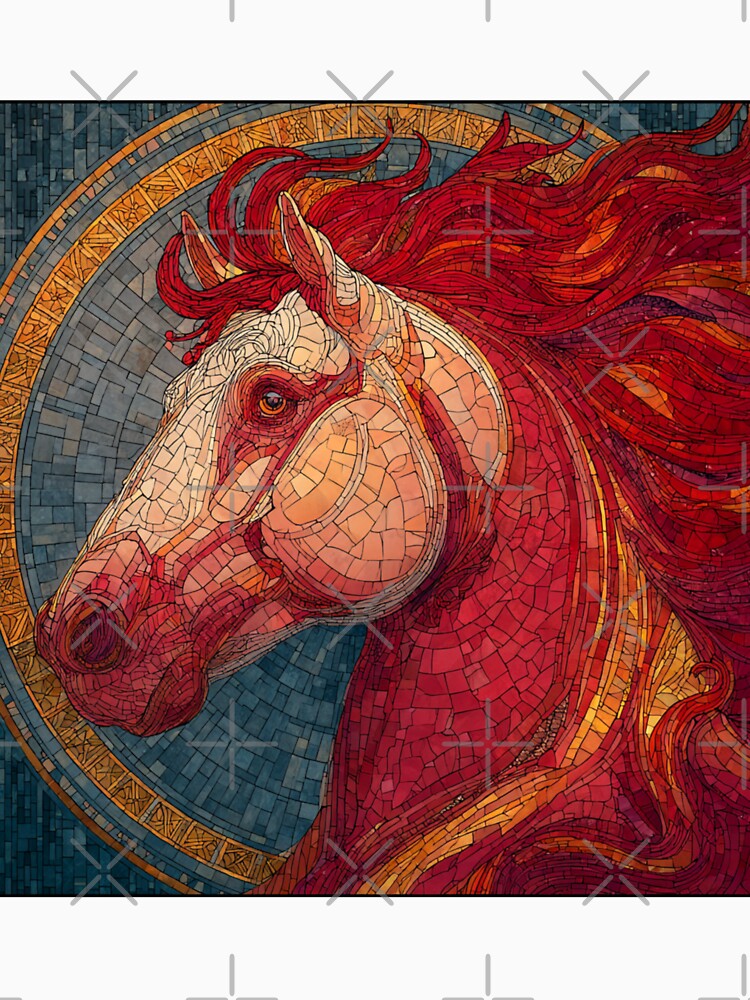 Stained Glass Inspired Lunar Red Fire Horse 2026 by GrinGalore
