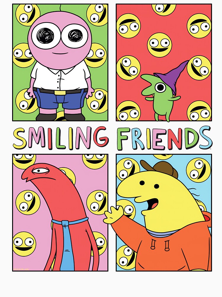 Smiling Friends Pop Art Character Grid Funny Cartoon by BusanBlueCZ