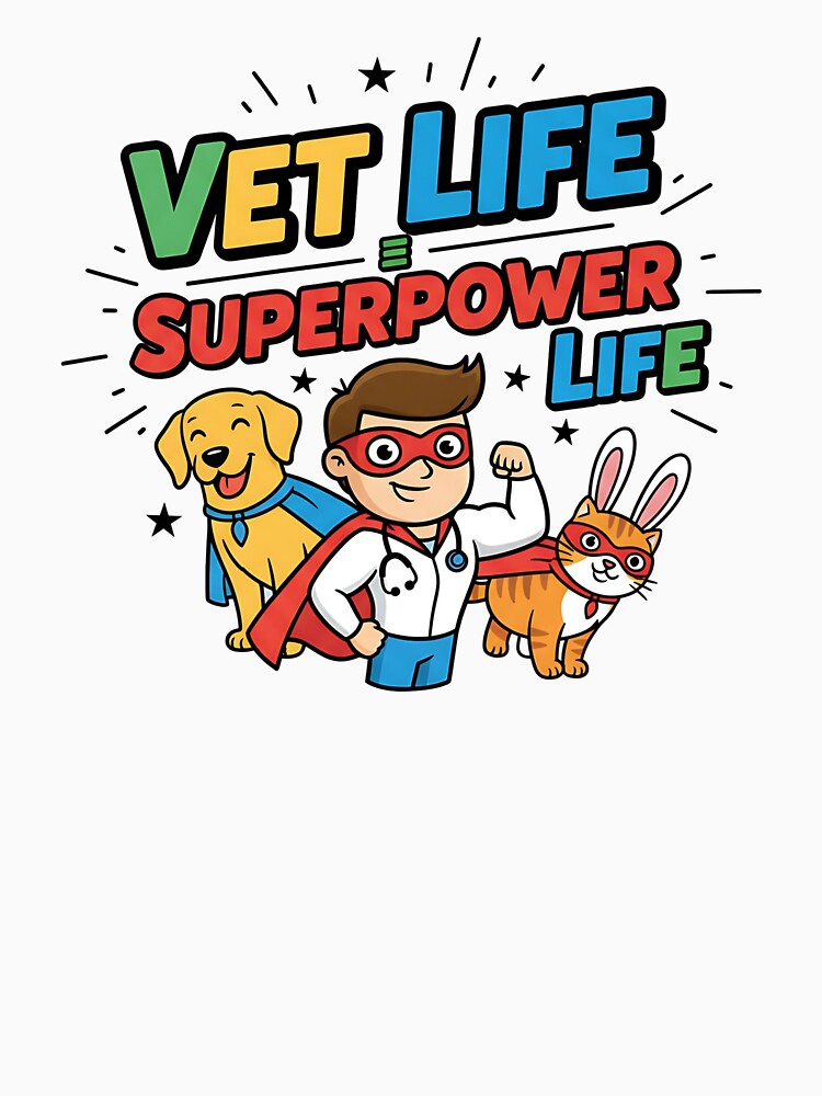 Vet Life = Superpower Life – Funny Veterinarian Shirt by Muzgle