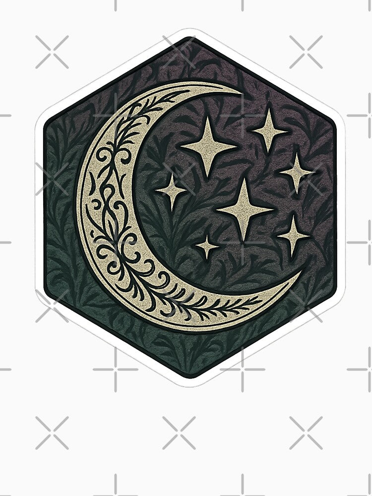 Whimsigoth Moon & Stars – Gothic Whimsy Hex-Art for Apparel & Homeware by TONSNAP