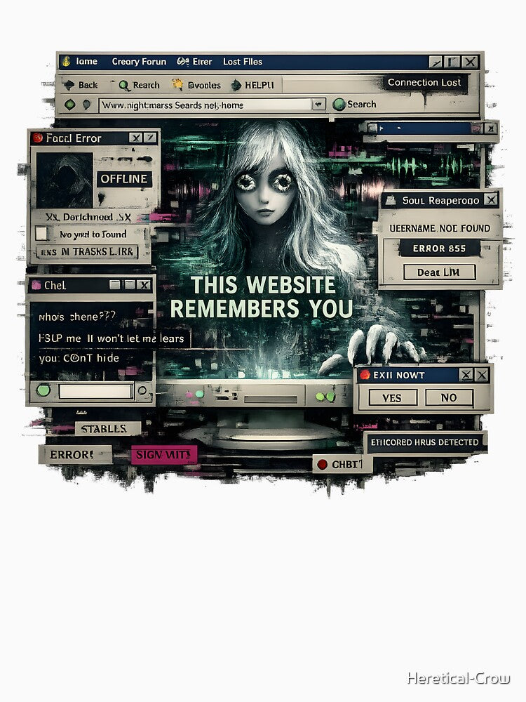 Corrupted Windows XP Internet Horror Design - THIS WEBSITE REMEMBERS YOU by Heretical-Crow