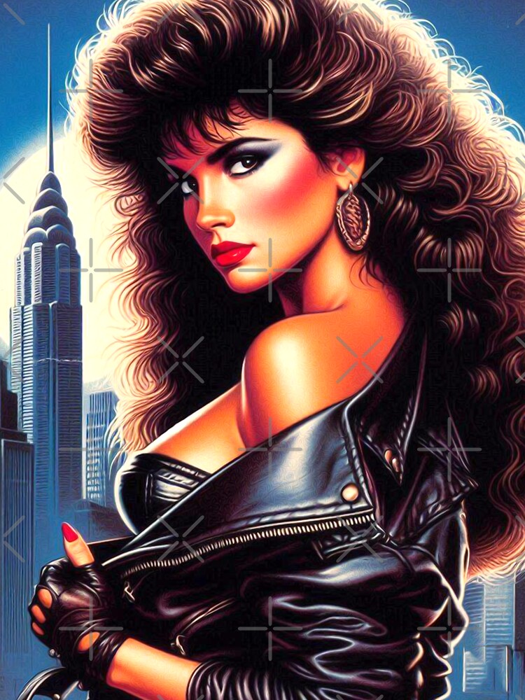 80s Leather Jacket Girl by PulpVintage
