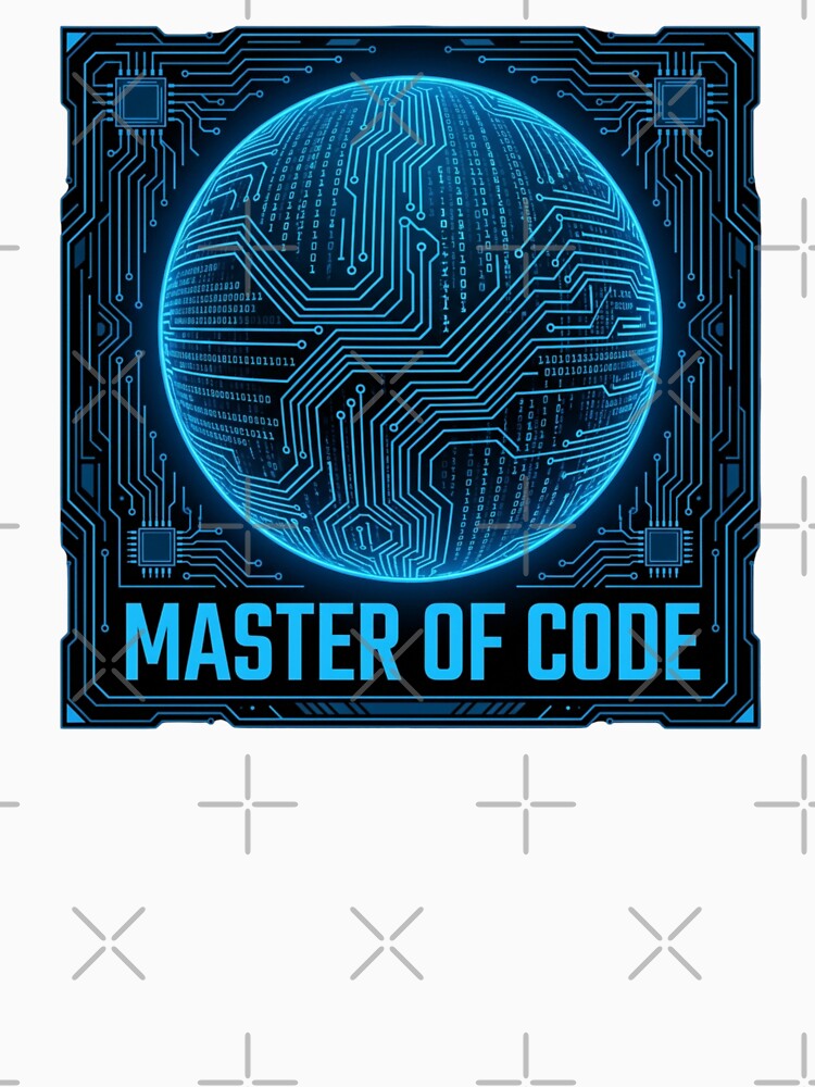 Master of Code Futuristic Cybernetic Graphic for Tech Professionals by chattsuede