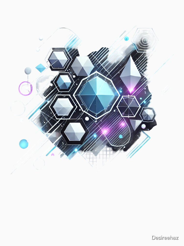 Futuristic Geometric Design - Abstract Shapes with Glowing Accents by Desireehaz