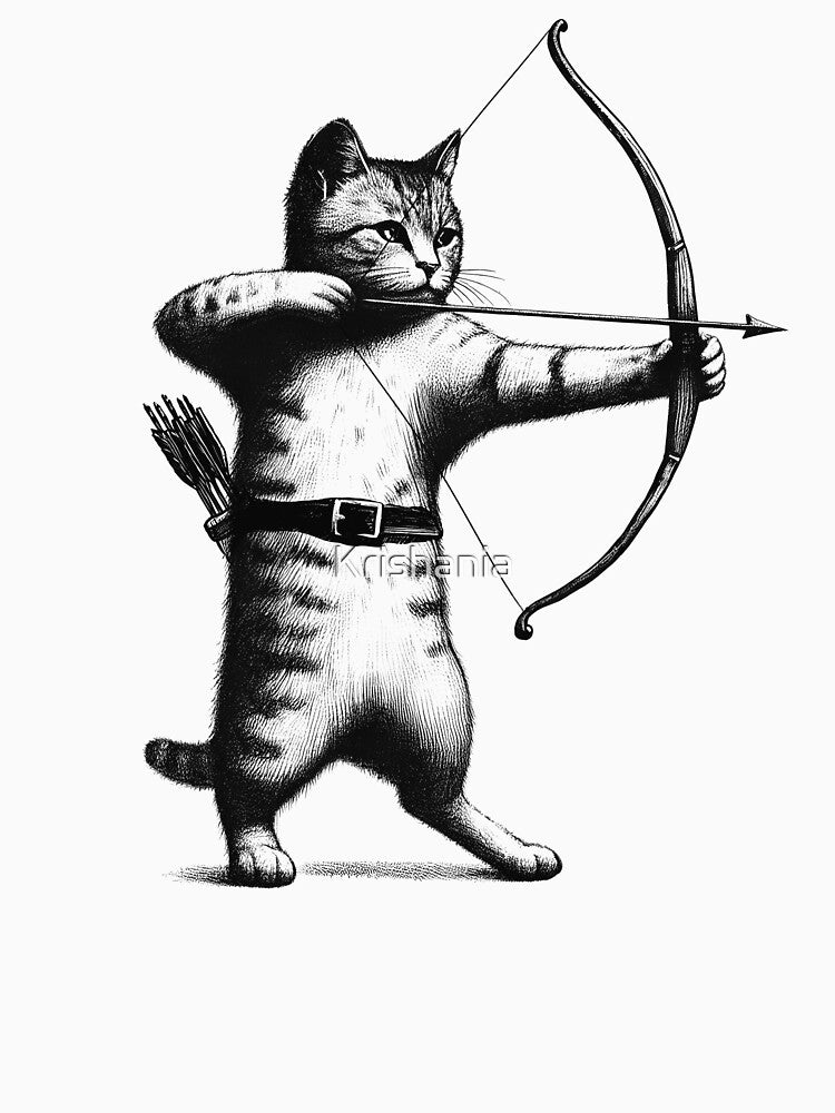 Cat Doing Archery by Kimberley King Art  King Art