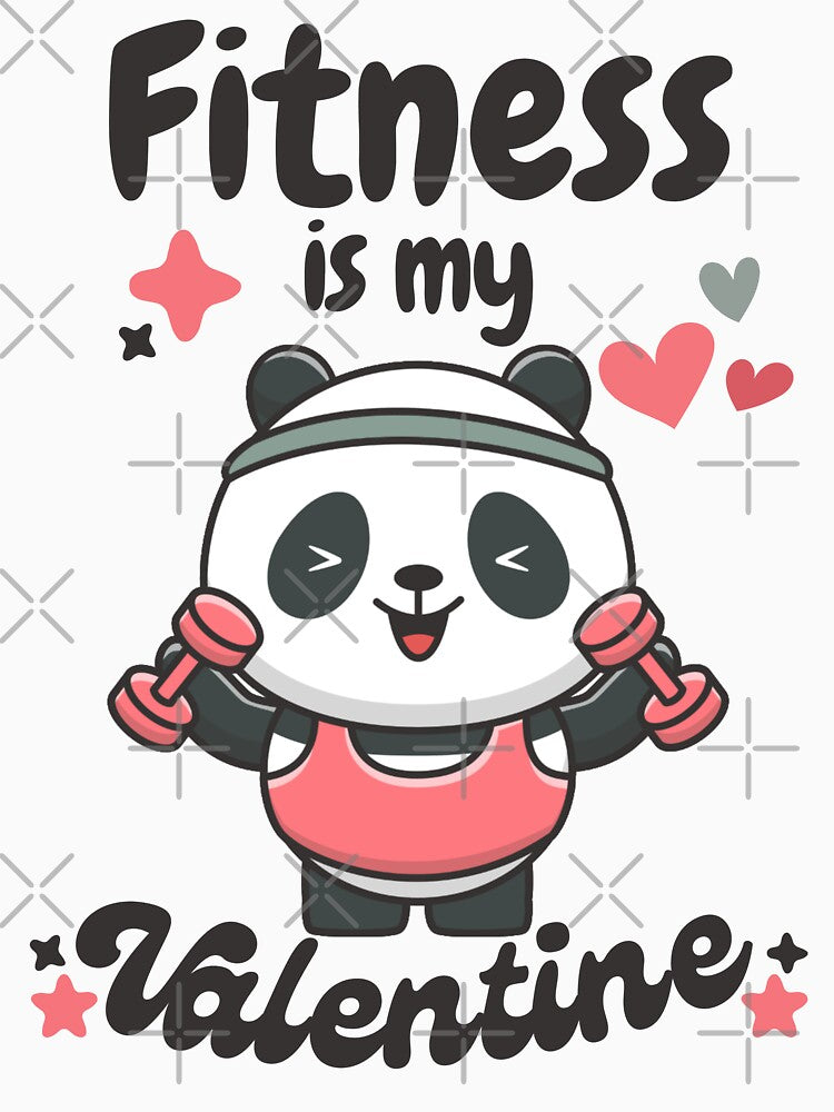 kawaii panda | fitness is my valentine by DrMerlin