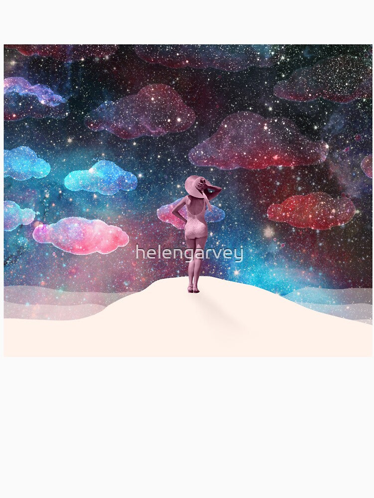 Lady and clouds in the stars collage by helengarvey