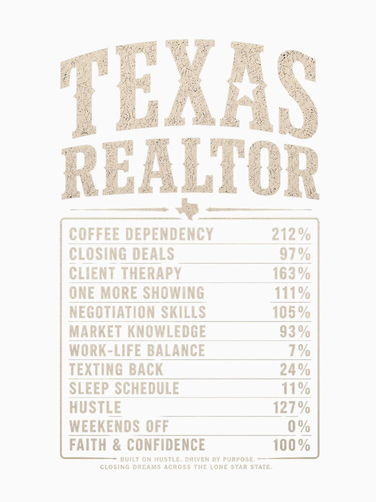 Texas Realtor Nutrition Facts Shirt for Women | Funny Realtor Gift by CoachEkong