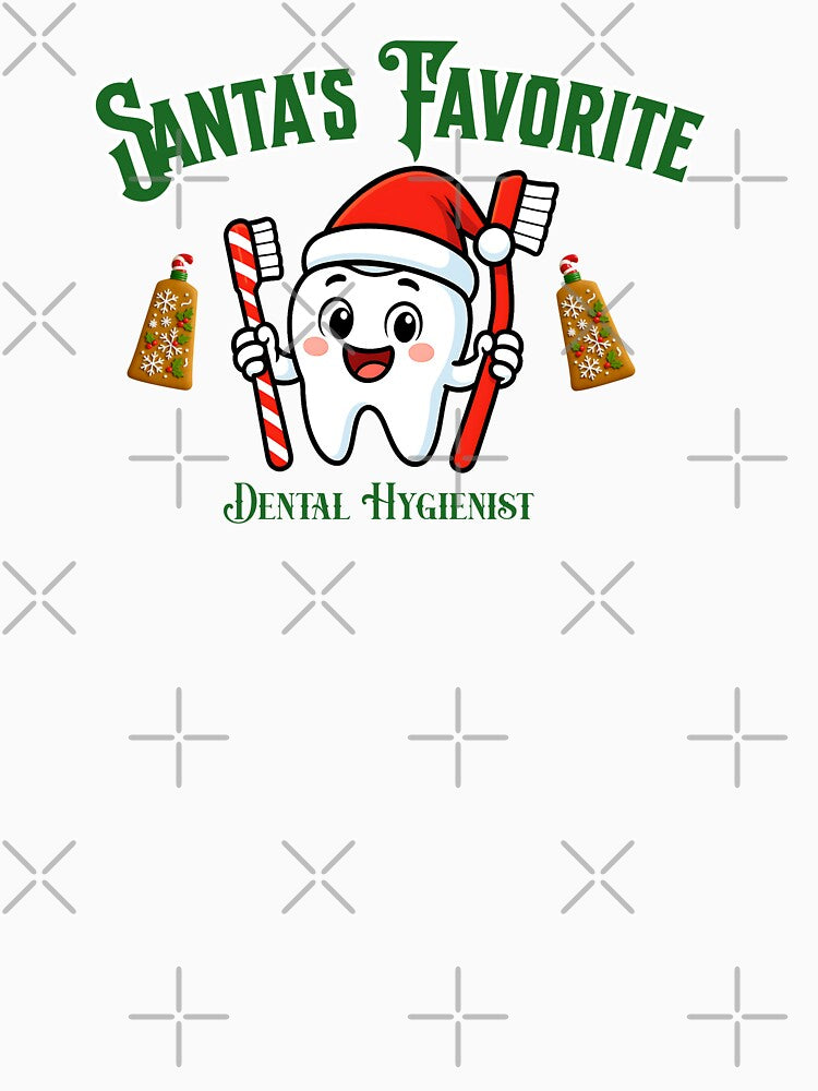 Santa’s Favorite Dental Hygienist Shirt Funny Christmas Tooth Design by Friends Custom Creations