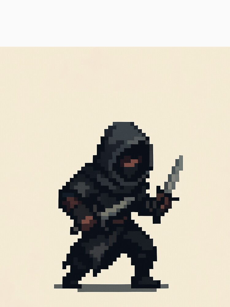 Pixel Rogue – Stealthy Retro RPG Assassin Pixel Art by PrometheusStyle